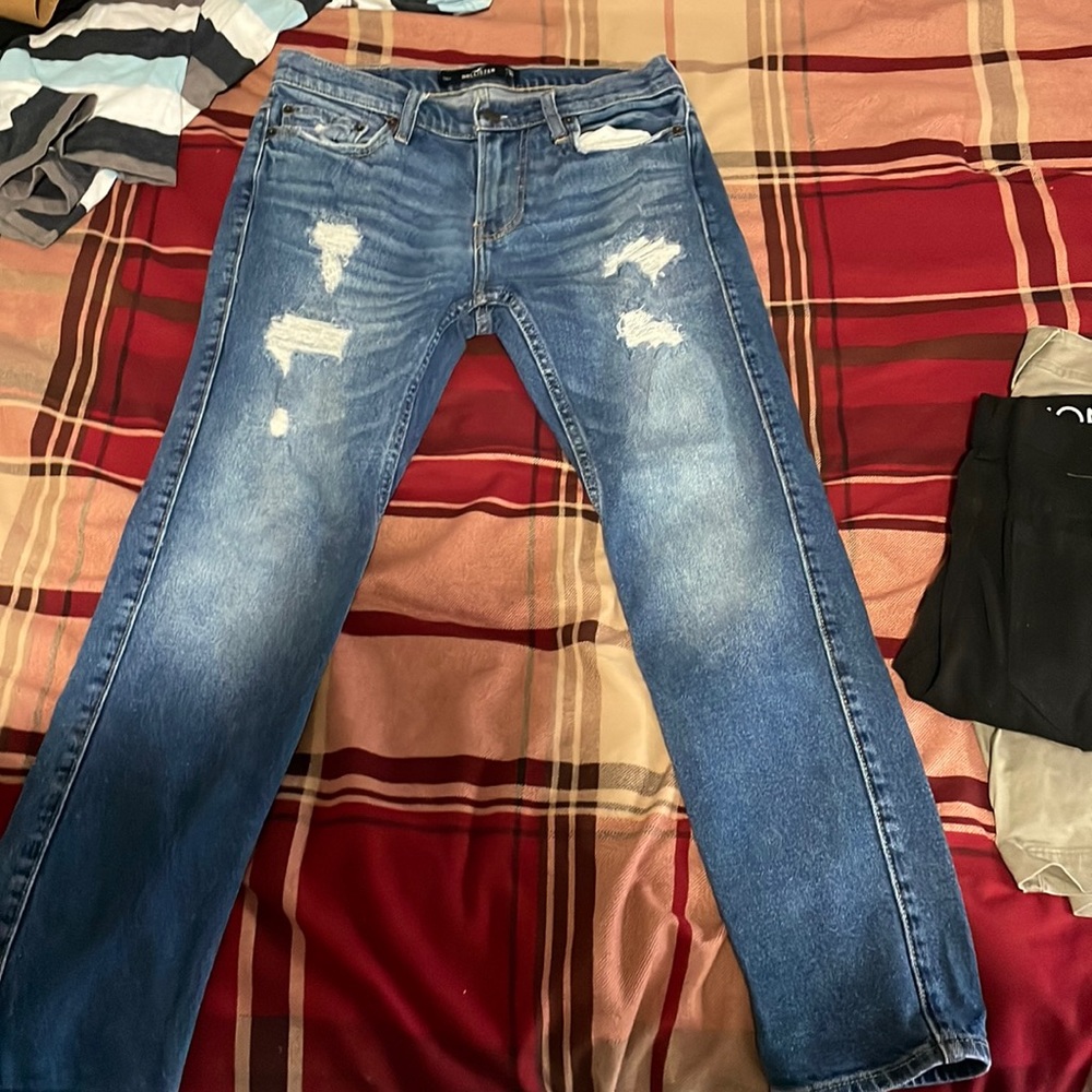These are ripped blue jeans !!